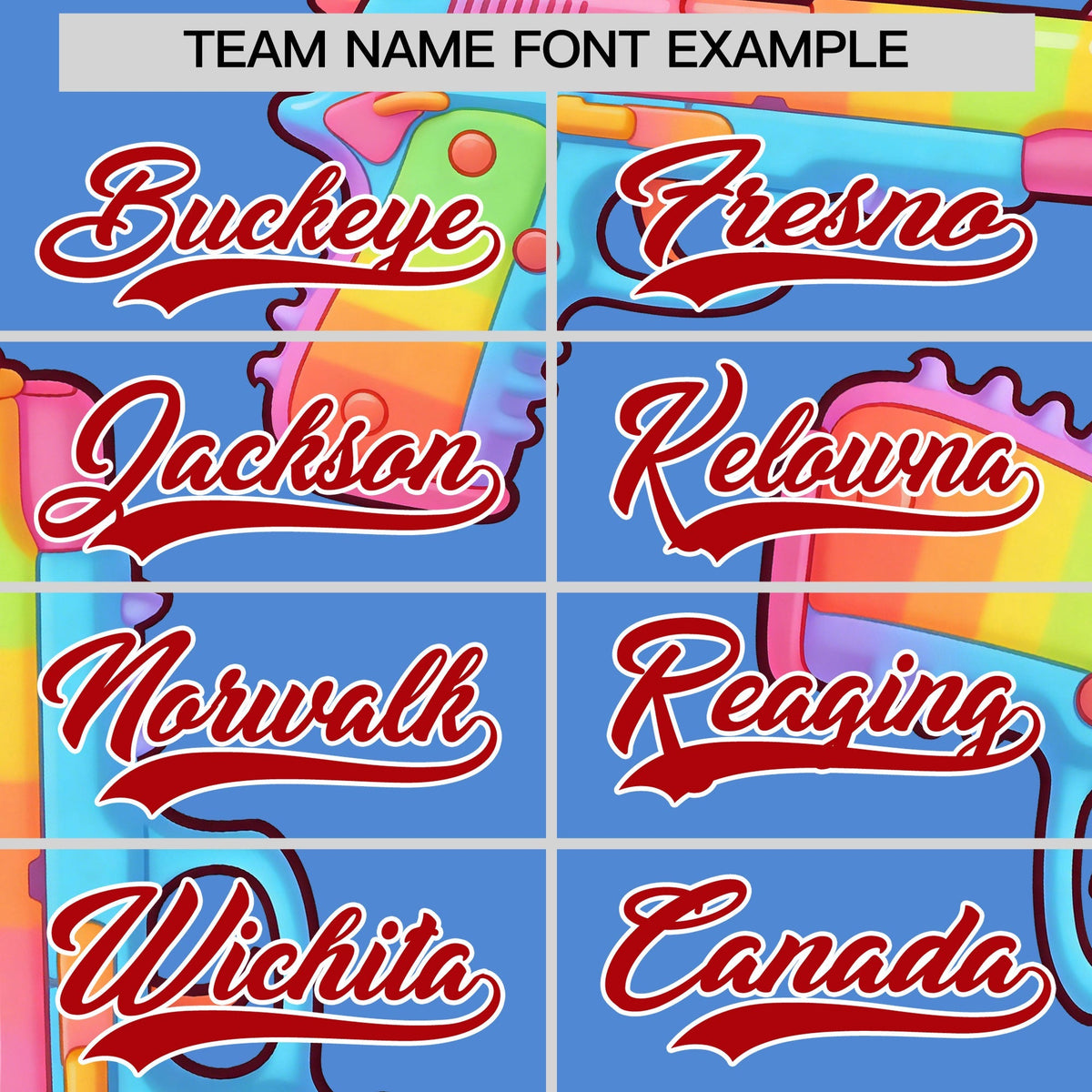 Custom Youth Baseball Jersey Powder Blue Red Sugar-Coated Firepower Graffiti Pattern Urban Fashion