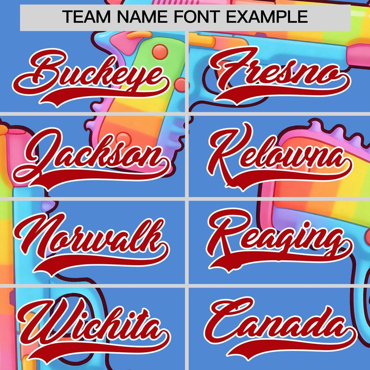 Custom Youth Baseball Jersey Powder Blue Red Sugar-Coated Firepower Graffiti Pattern Urban Fashion