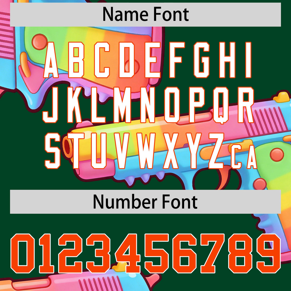 Custom Youth Baseball Jersey Dark Green Orange Sugar-Coated Firepower Graffiti Pattern Hip-hop