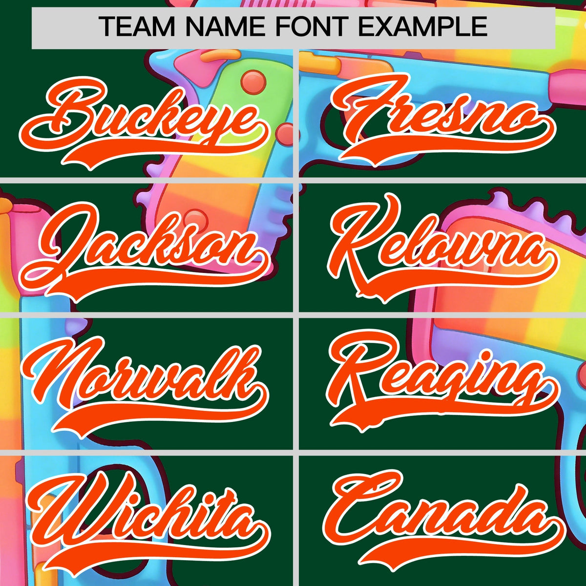 Custom Youth Baseball Jersey Dark Green Orange Sugar-Coated Firepower Graffiti Pattern Hip-hop