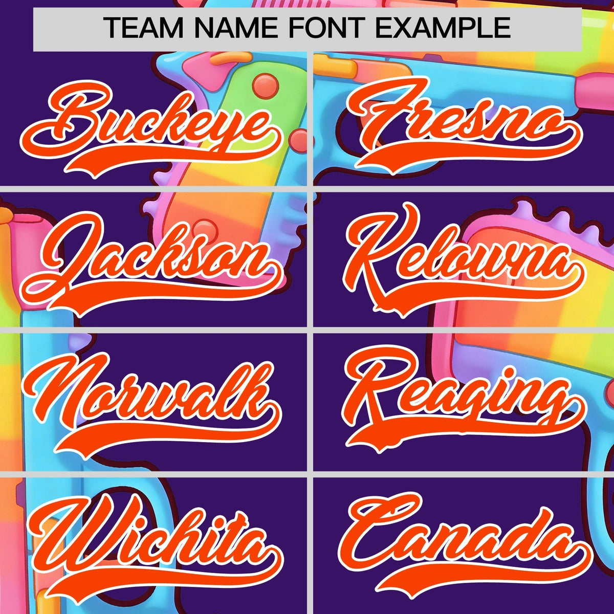 Custom Youth Baseball Jersey Purple Orange Sugar-Coated Firepower Graffiti Pattern Hip-hop