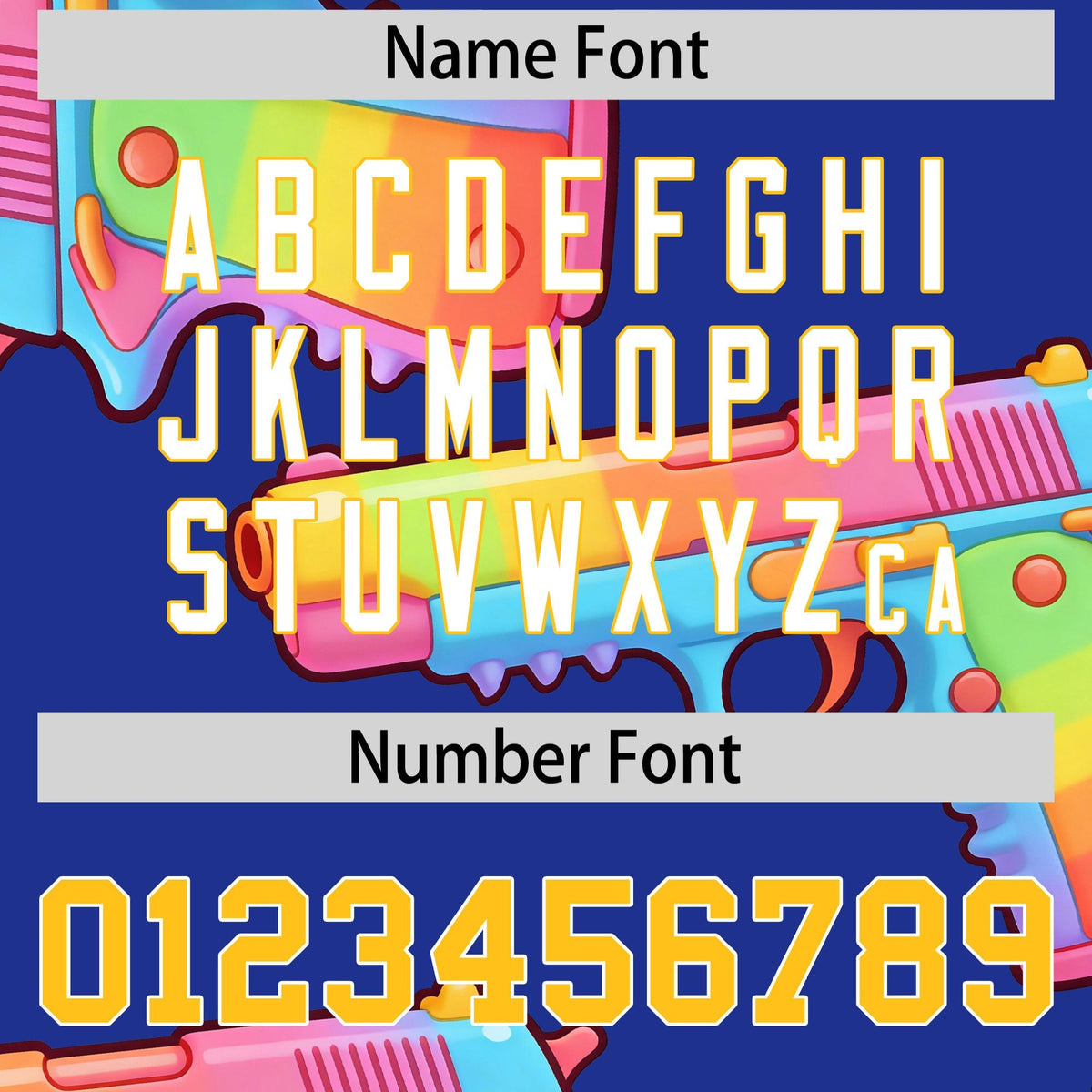 Custom Youth Baseball Jersey Royal Blue Yellow Sugar-Coated Firepower Graffiti Pattern Hip-hop