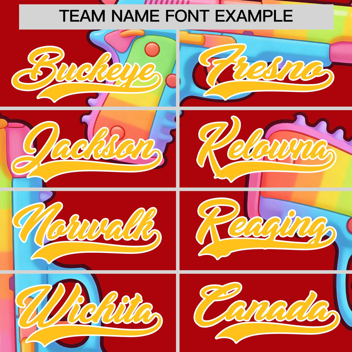 Custom Youth Baseball Jersey Red Yellow Sugar-Coated Firepower Graffiti Pattern Urban Fashion