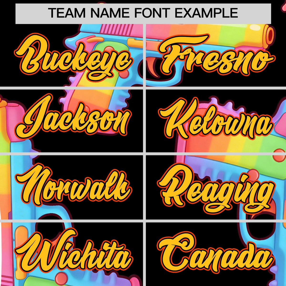 Custom Youth Baseball Jersey Black Yellow Sugar-Coated Firepower Graffiti Pattern Hip-hop