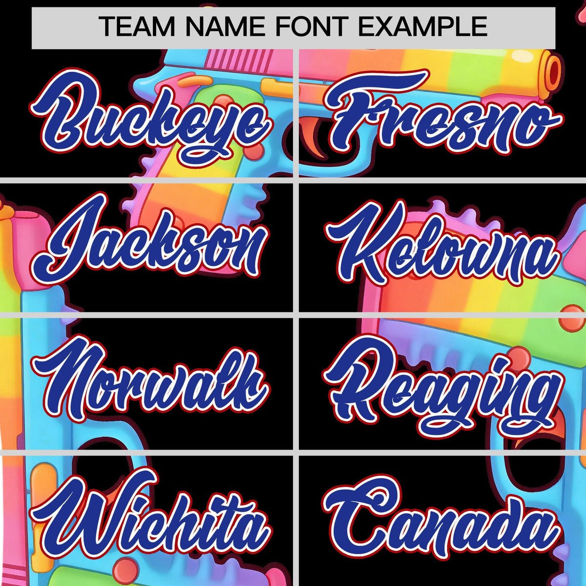 Custom Youth Baseball Jersey Black Royal Blue Sugar-Coated Firepower Graffiti Pattern Street Style