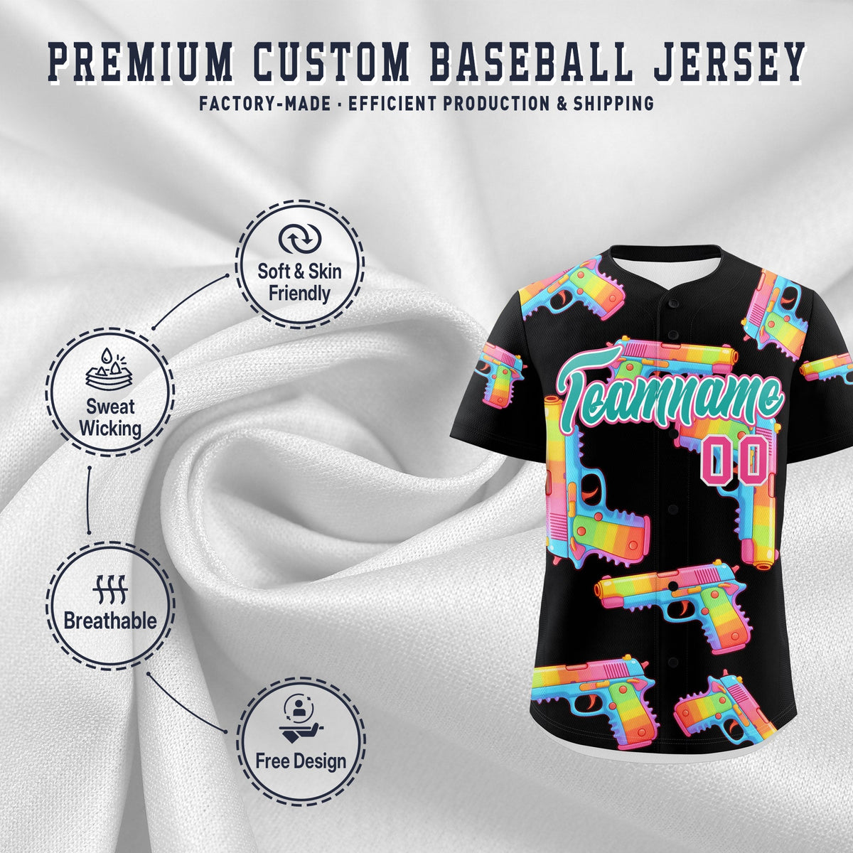 Custom Youth Baseball Jersey Black Aqua Sugar-Coated Firepower Graffiti Pattern Urban Fashion