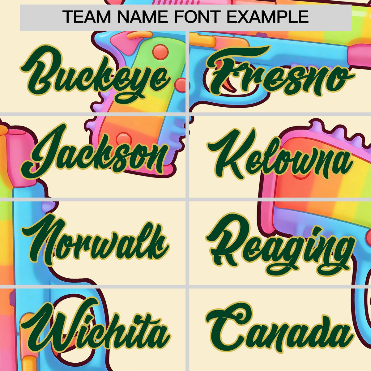 Custom Youth Baseball Jersey Cream Dark Green Sugar-Coated Firepower Graffiti Pattern Urban Fashion