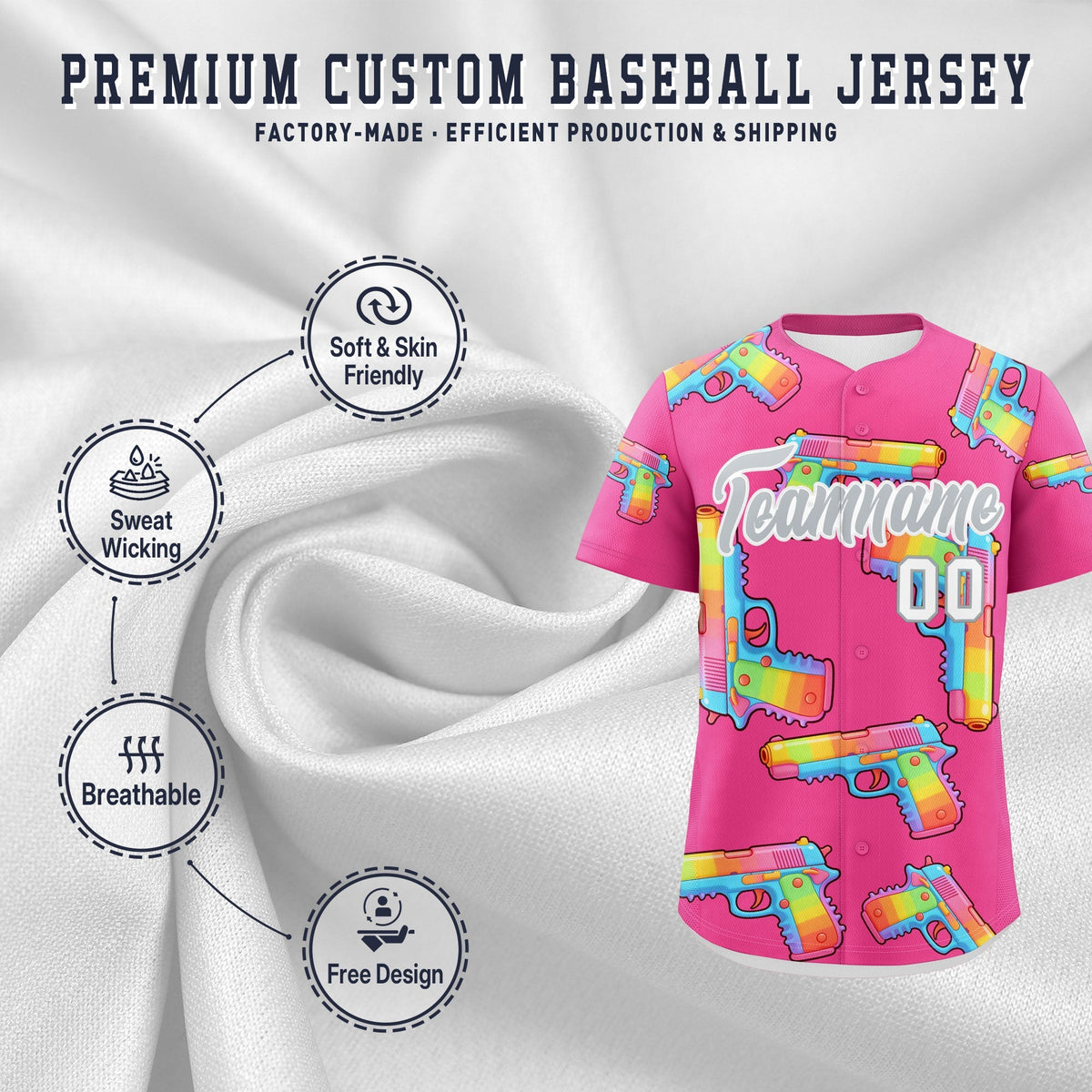 Custom Youth Baseball Jersey Pink Silver Sugar-Coated Firepower Graffiti Pattern Hip-hop