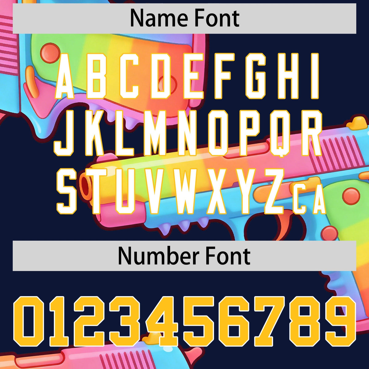 Custom Youth Baseball Jersey Navy Yellow Sugar-Coated Firepower Graffiti Pattern Hip-hop