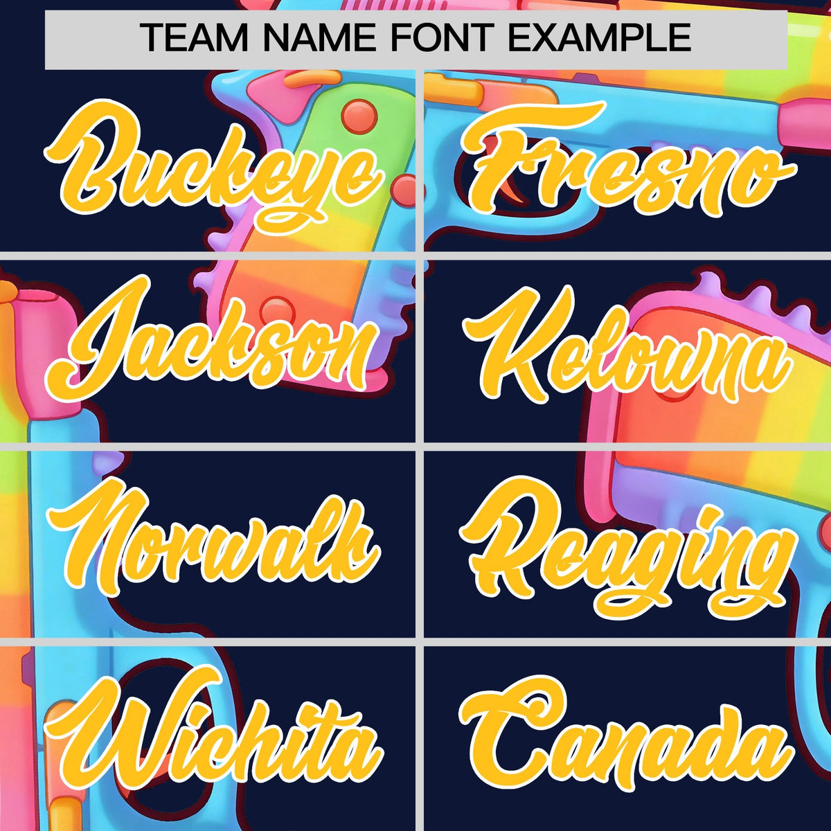 Custom Youth Baseball Jersey Navy Yellow Sugar-Coated Firepower Graffiti Pattern Hip-hop