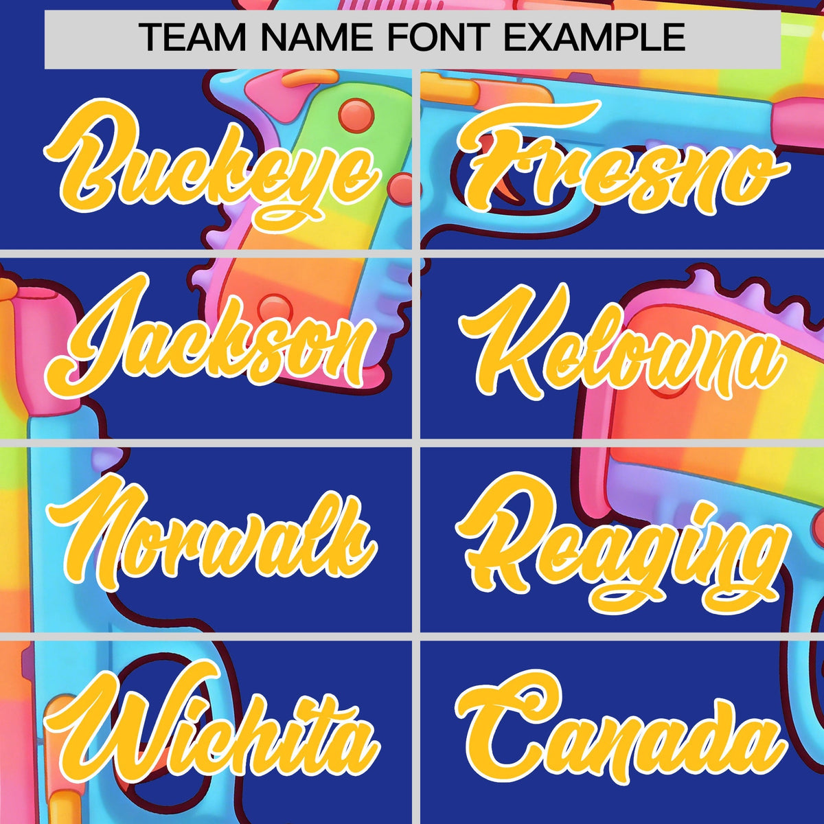 Custom Youth Baseball Jersey Royal Blue Yellow Sugar-Coated Firepower Graffiti Pattern Hip-hop