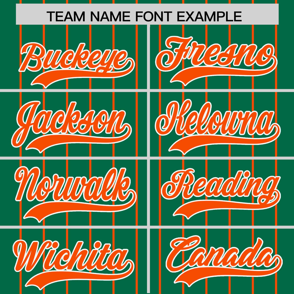 Custom Kelly Green Orange Pinstripe Personalized Two-Tone Authentic Baseball Jersey