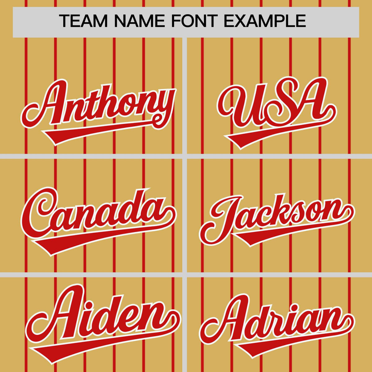 Custom Old Gold Red Pinstripe Personalized Two-Tone Authentic Baseball Jersey