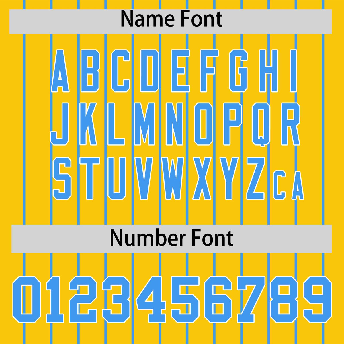 Custom Powder Blue Gold Pinstripe Personalized Two-Tone Authentic Baseball Jersey