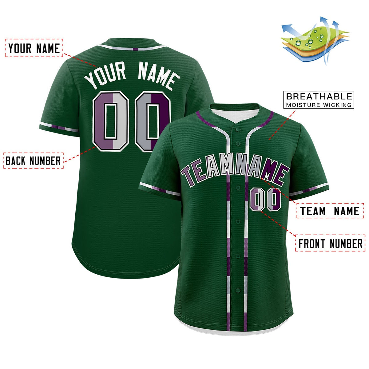 Custom Green White Genderless For Pride Month Classic Style Baseball Jersey| KXKSHOP
