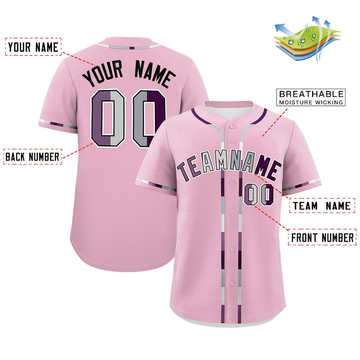 Custom Light Pink Genderless For Pride Month Classic Style Baseball Jersey| KXKSHOP
