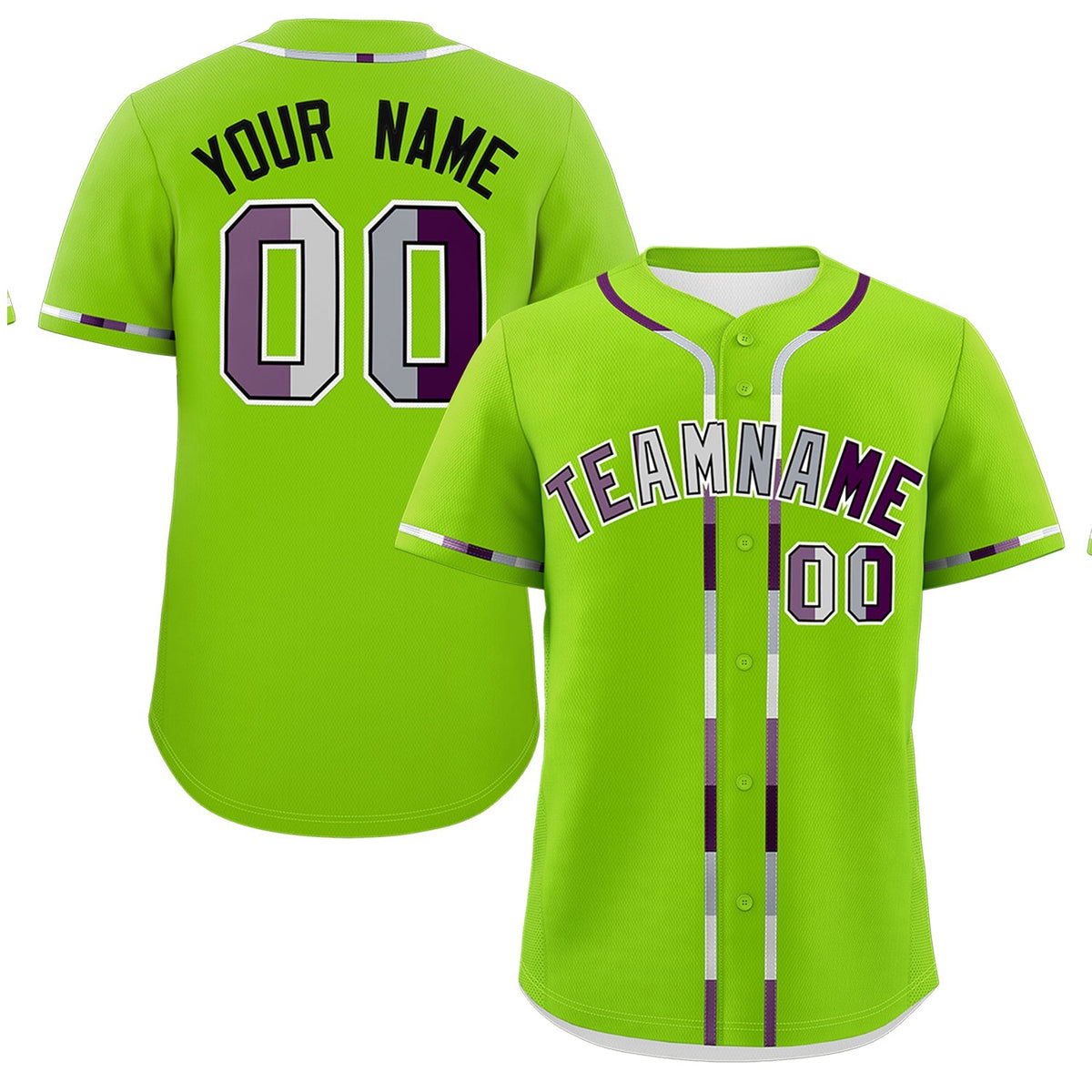 Custom Neon Green Genderless For Pride Month Classic Style Baseball Jersey| KXKSHOP