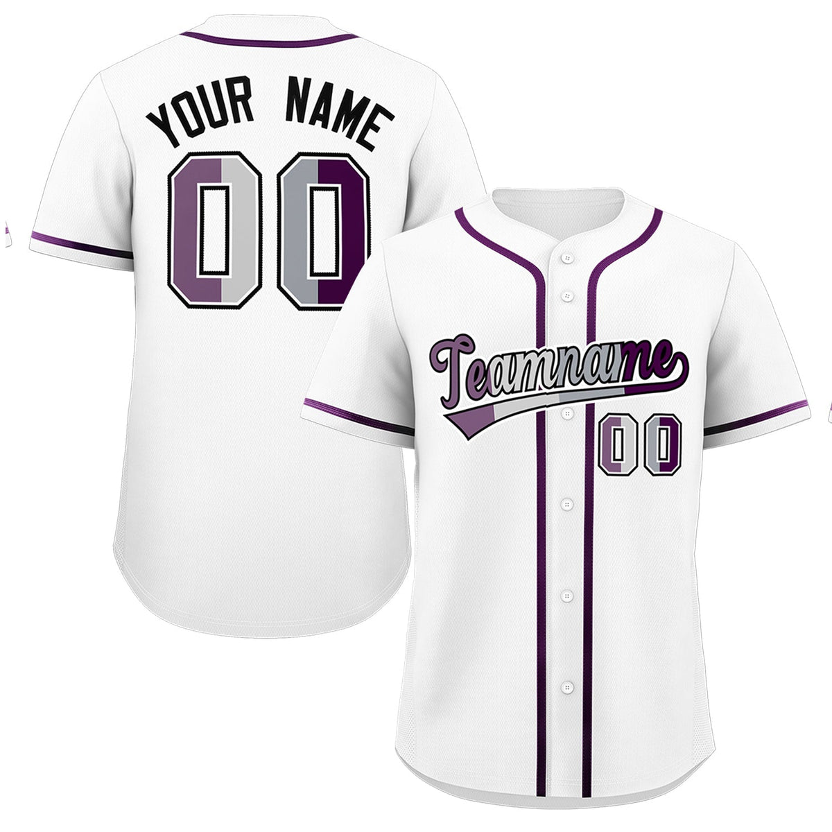 Custom White Purple Genderless For Pride Month Classic Style Baseball Jersey| KXKSHOP