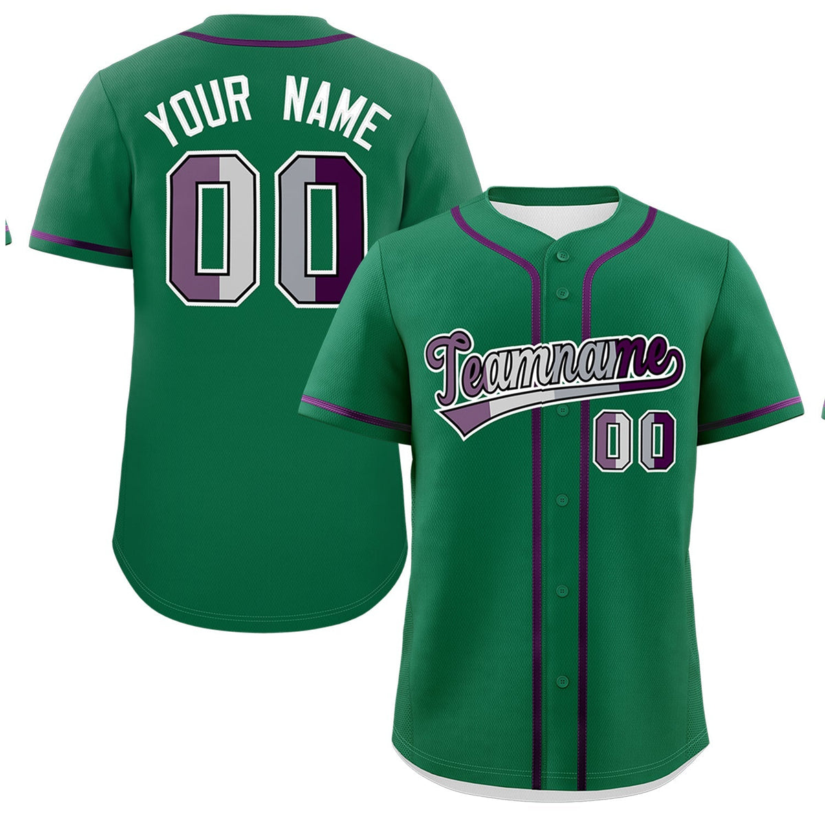 Custom Kelly Green Purple Genderless For Pride Month Classic Style Baseball Jersey| KXKSHOP