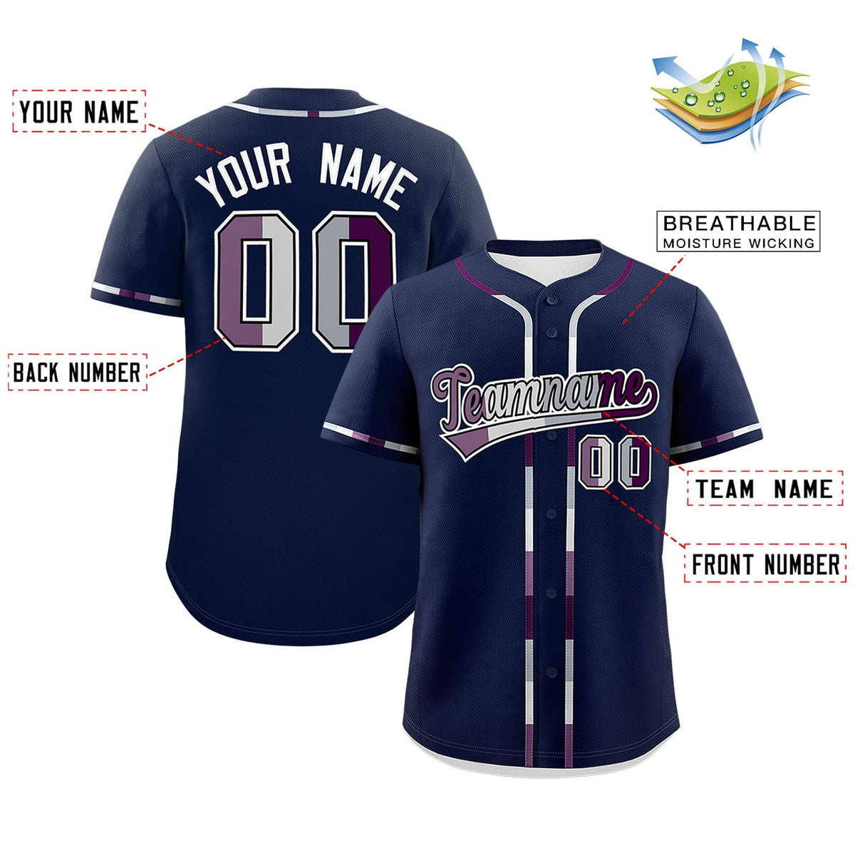 Custom Navy Genderless For Pride Month Classic Style Baseball Jersey| KXKSHOP