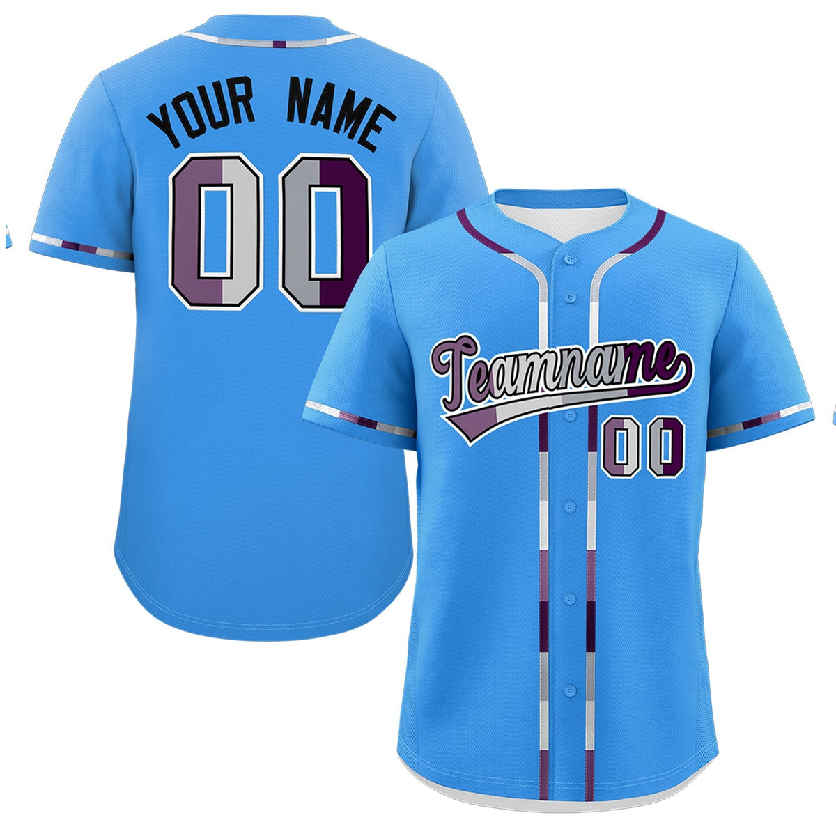 Custom Powder Blue Genderless For Pride Month Classic Style Baseball Jersey| KXKSHOP