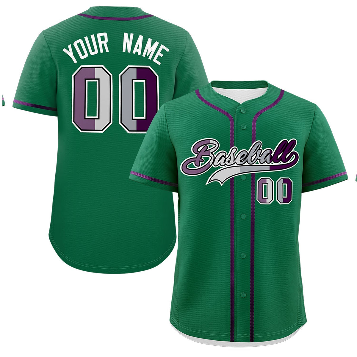 Custom Kelly Green Purple Genderless For Pride Month Classic Style Baseball Jersey| KXKSHOP