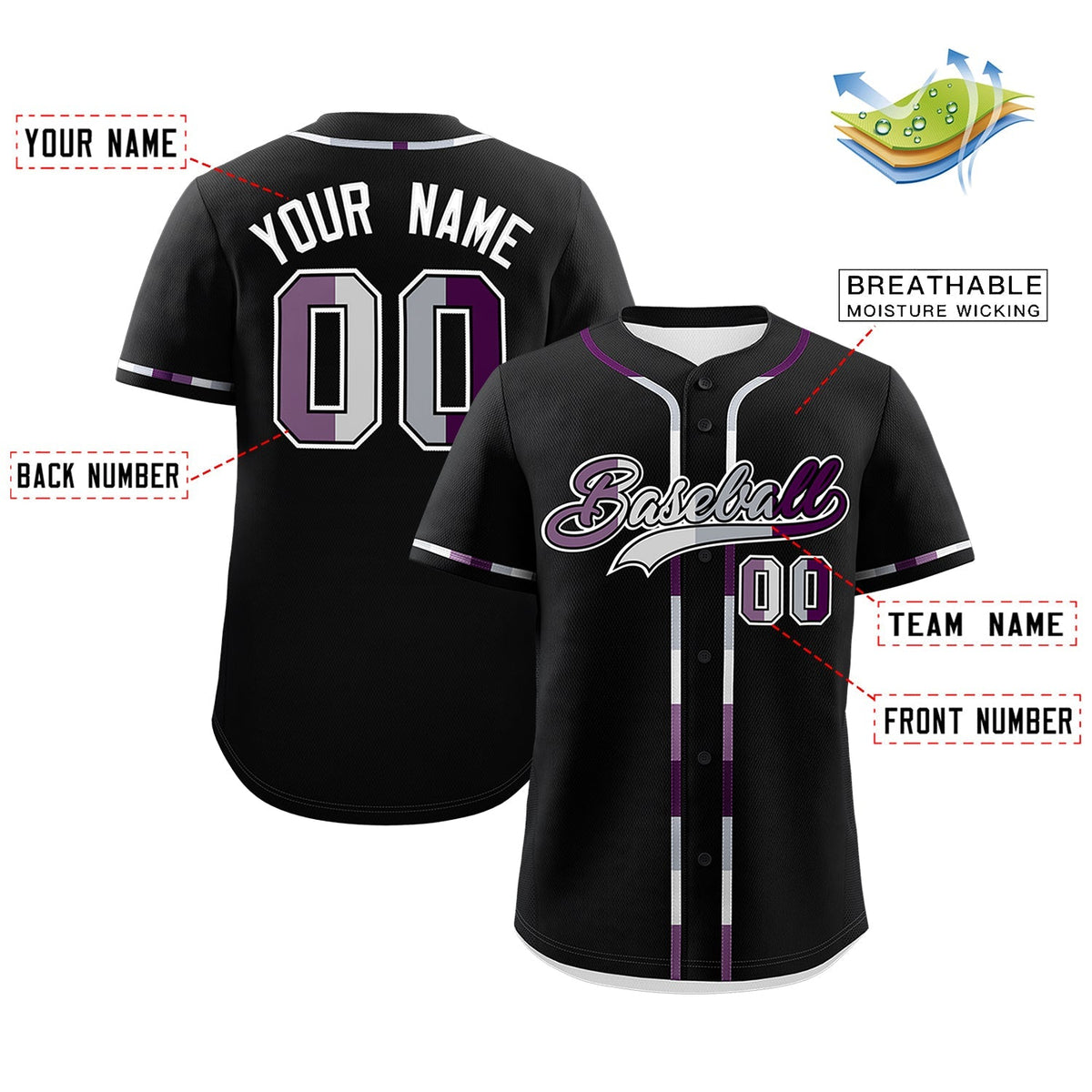 Custom Black Genderless For Pride Month Classic Style Baseball Jersey| KXKSHOP