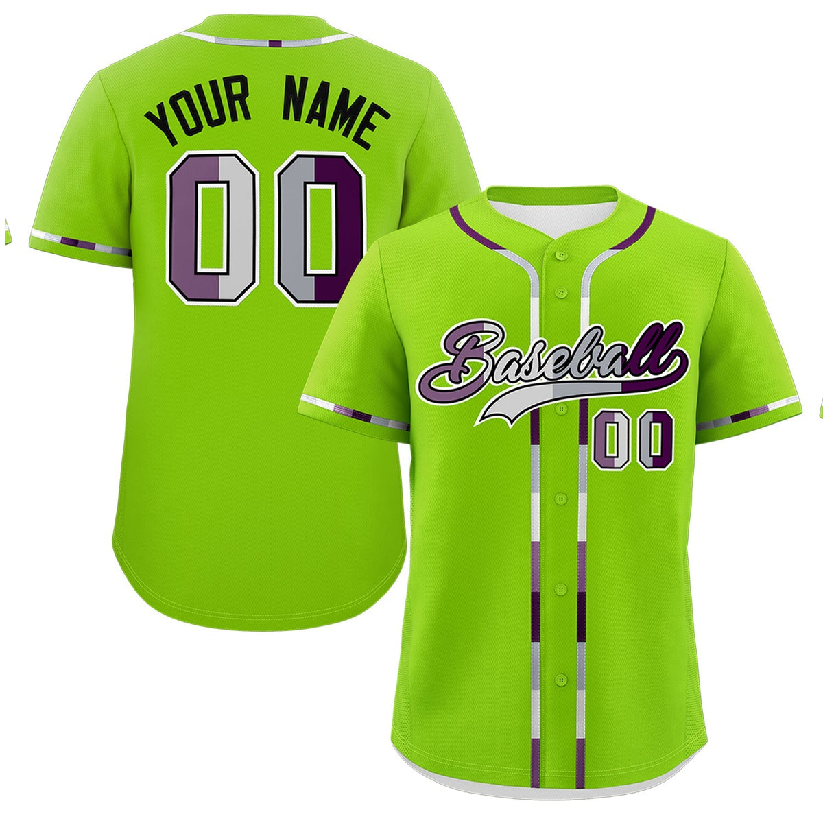 Custom Neon Green Genderless For Pride Month Classic Style Baseball Jersey| KXKSHOP