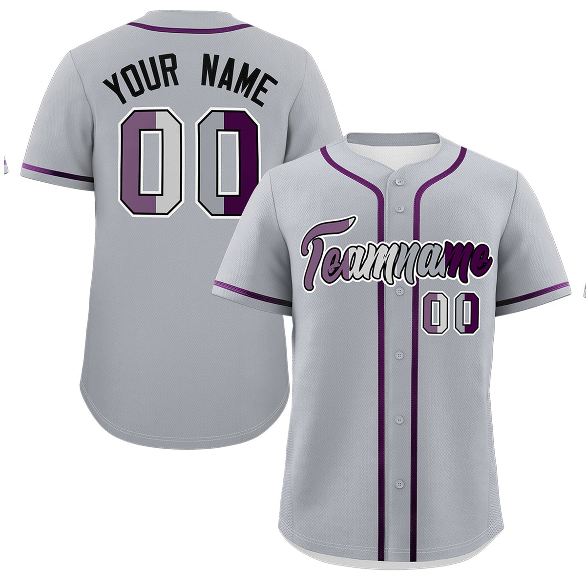 Custom Gray Purple Genderless For Pride Month Classic Style Baseball Jersey| KXKSHOP