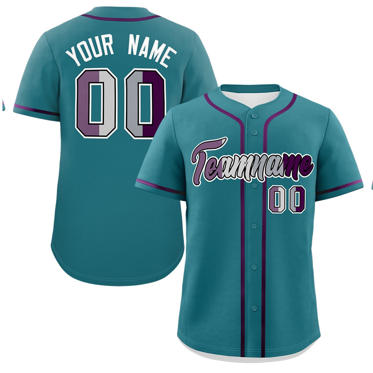 Custom Teal Purple Genderless For Pride Month Classic Style Baseball Jersey| KXKSHOP