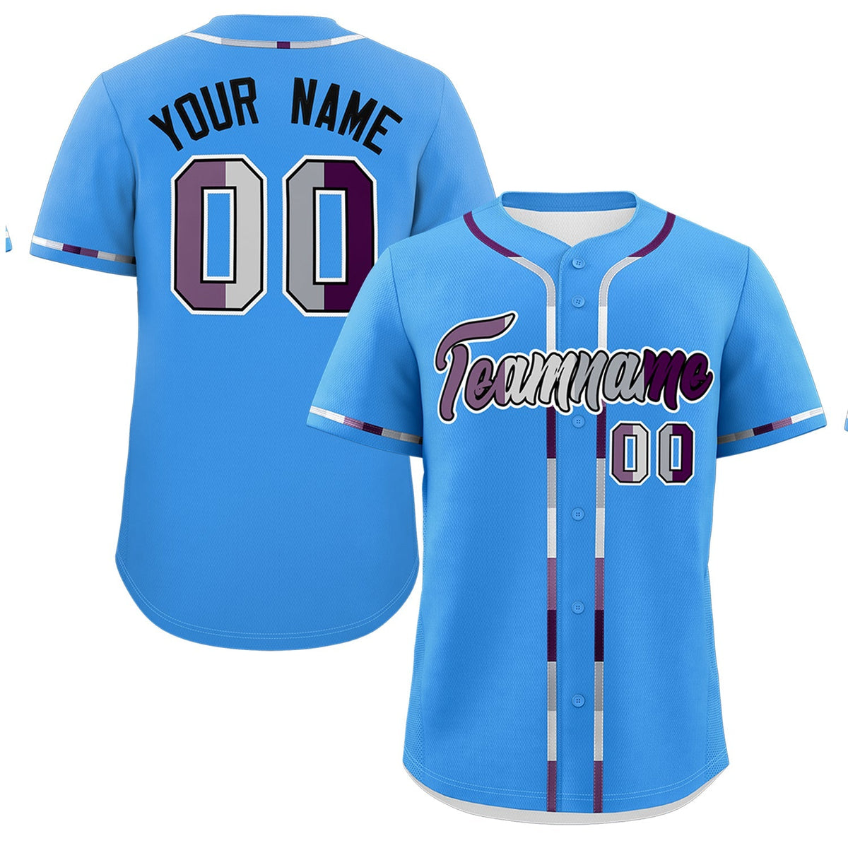 Custom Powder Blue Genderless For Pride Month Classic Style Baseball Jersey| KXKSHOP