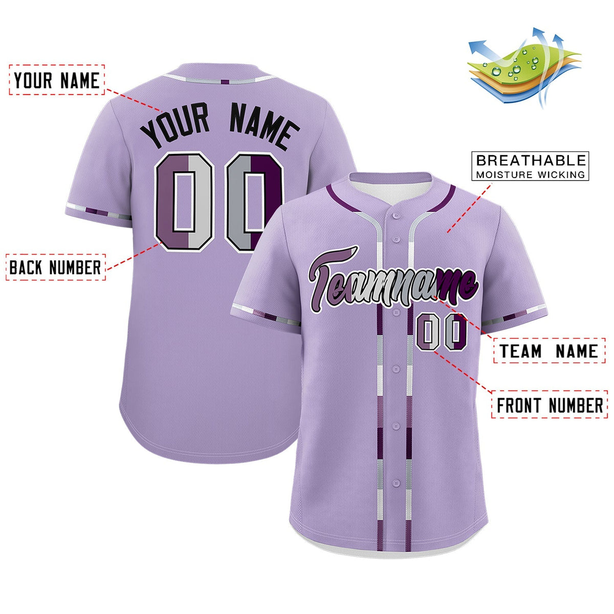 Custom Light Purple Genderless For Pride Month Classic Style Baseball Jersey| KXKSHOP