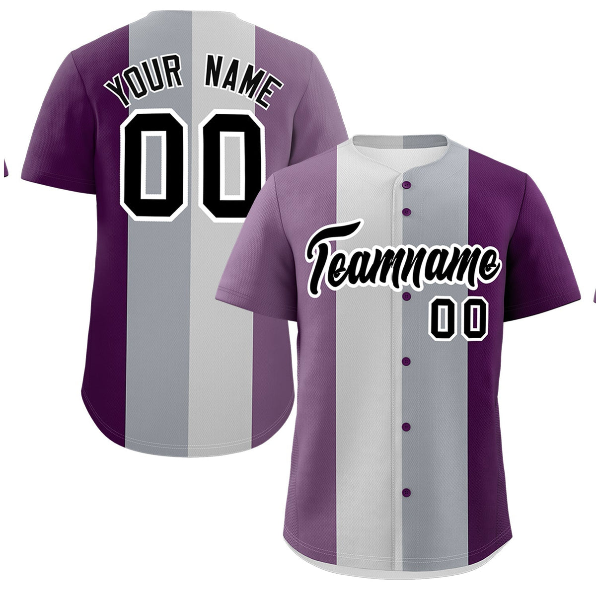 Custom Purple Light Purple Gray Genderless For Pride Month Classic Style Baseball Jersey| KXKSHOP