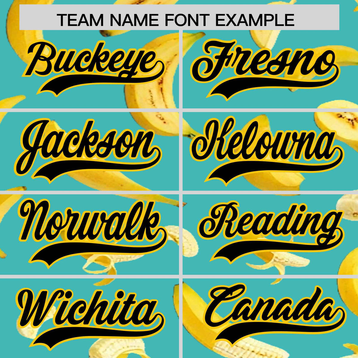 Custom Teal Banana Graffiti Pattern Fashion Authentic Baseball Jersey | Graffiti Pattern | Embroidery&amp;Dye-sublimation printing | KXKSHOP