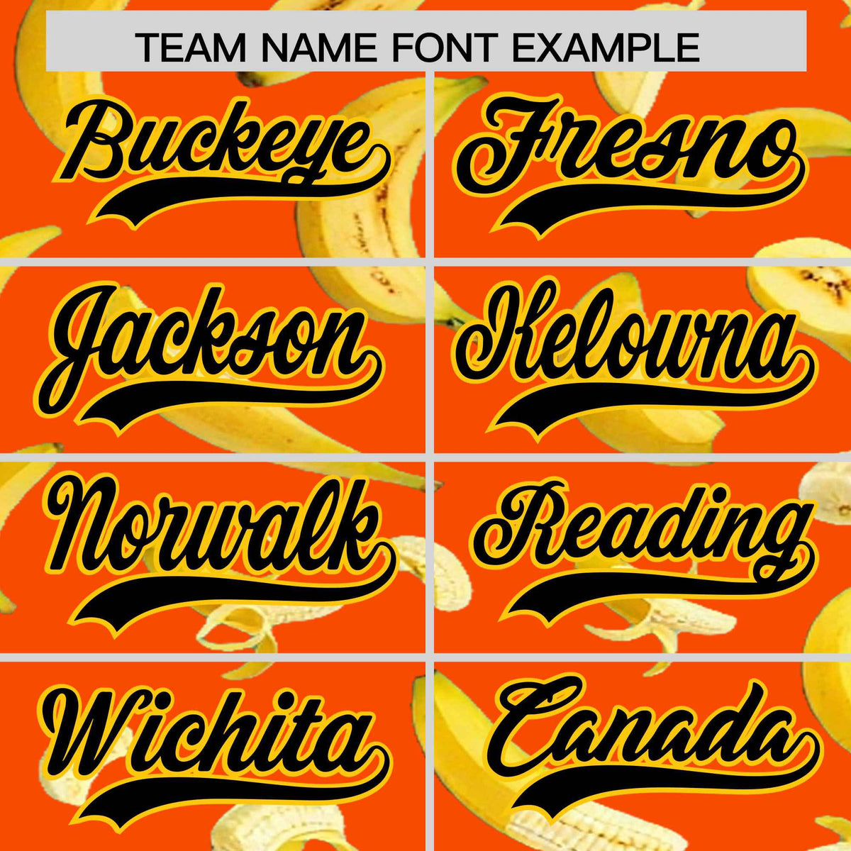 Custom Orange Banana Graffiti Pattern Fashion Authentic Baseball Jersey | Graffiti Pattern | Embroidery&amp;Dye-sublimation printing | KXKSHOP