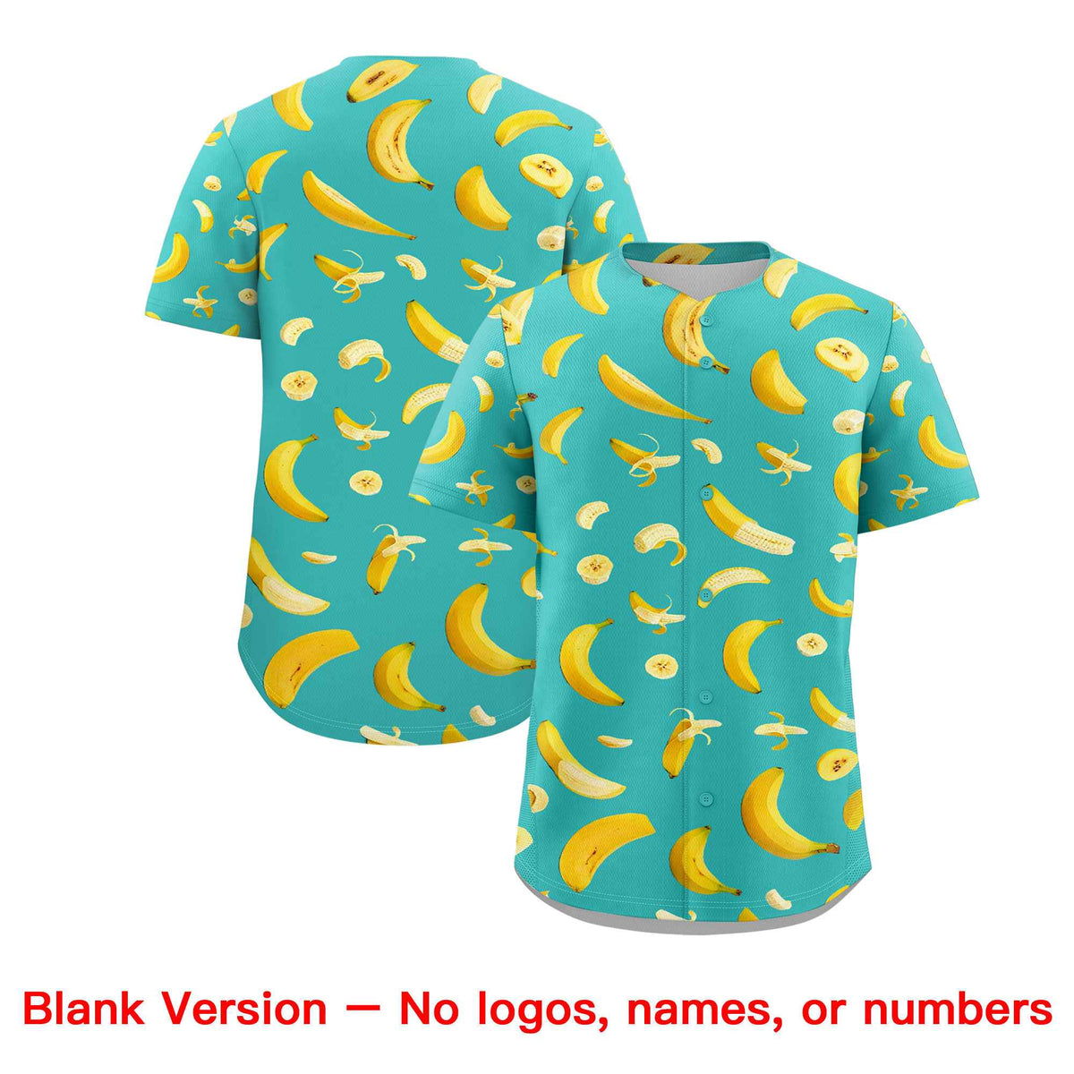 Custom Teal Banana Graffiti Pattern Fashion Authentic Baseball Jersey | Graffiti Pattern | Embroidery&amp;Dye-sublimation printing | KXKSHOP