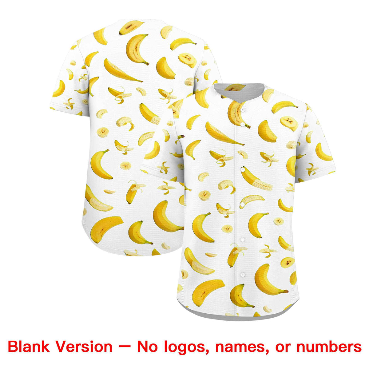 Custom White Banana Graffiti Pattern Fashion Authentic Baseball Jersey | Graffiti Pattern | Embroidery&amp;Dye-sublimation printing | KXKSHOP