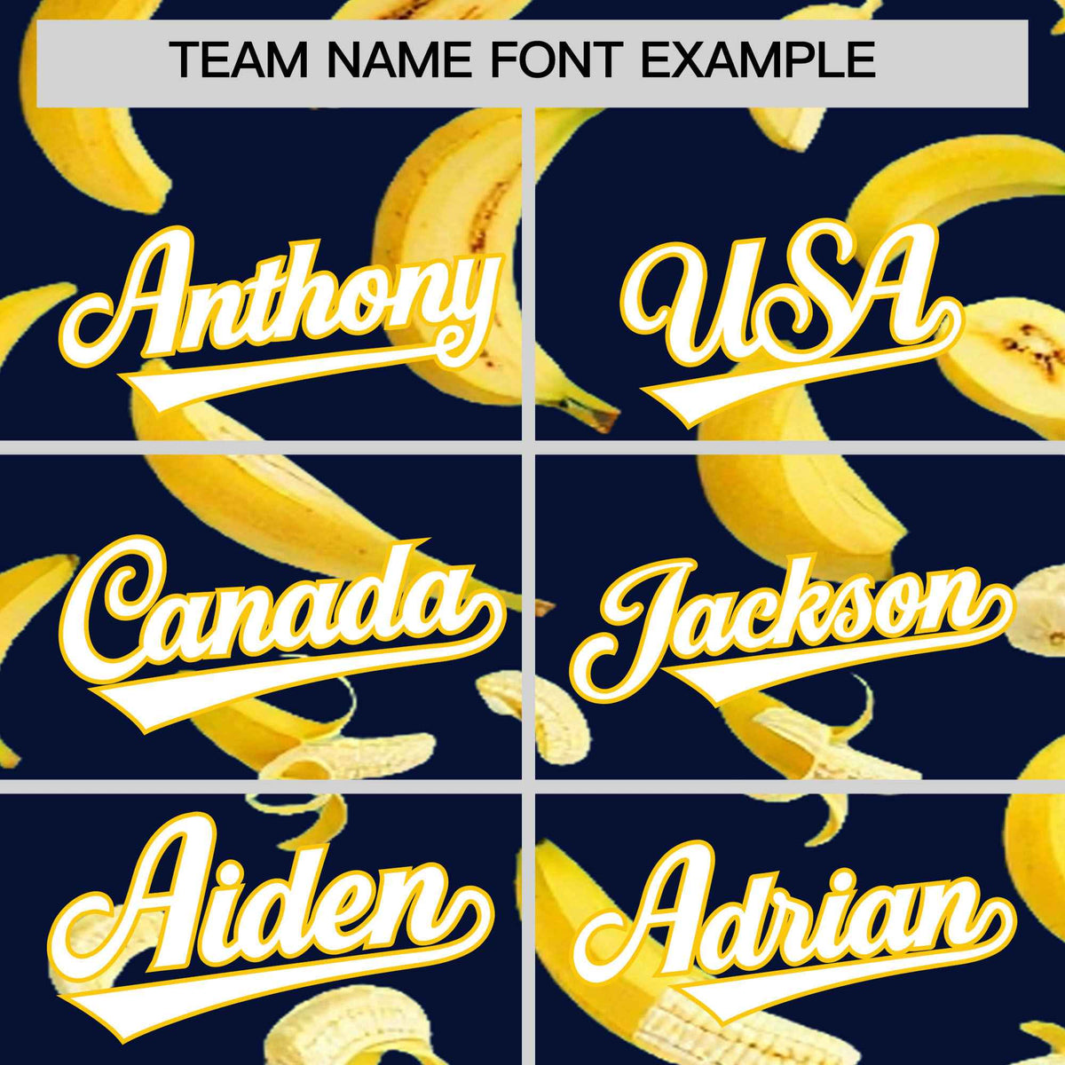 Custom Navy Banana Graffiti Pattern Fashion Authentic Baseball Jersey | Graffiti Pattern | Embroidery&amp;Dye-sublimation printing | KXKSHOP