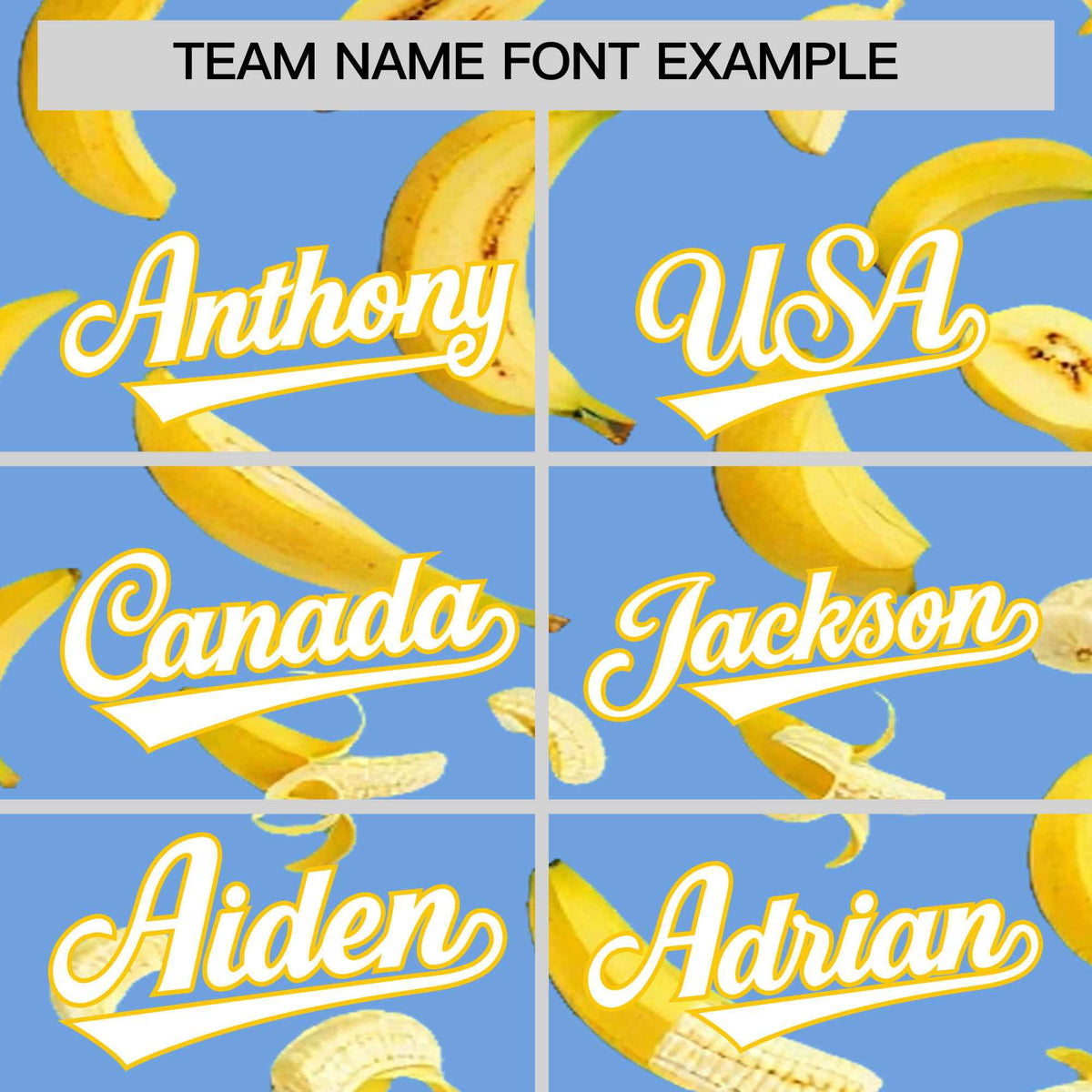 Custom Light Blue Banana Graffiti Pattern Fashion Authentic Baseball Jersey | Graffiti Pattern | Embroidery&amp;Dye-sublimation printing | KXKSHOP