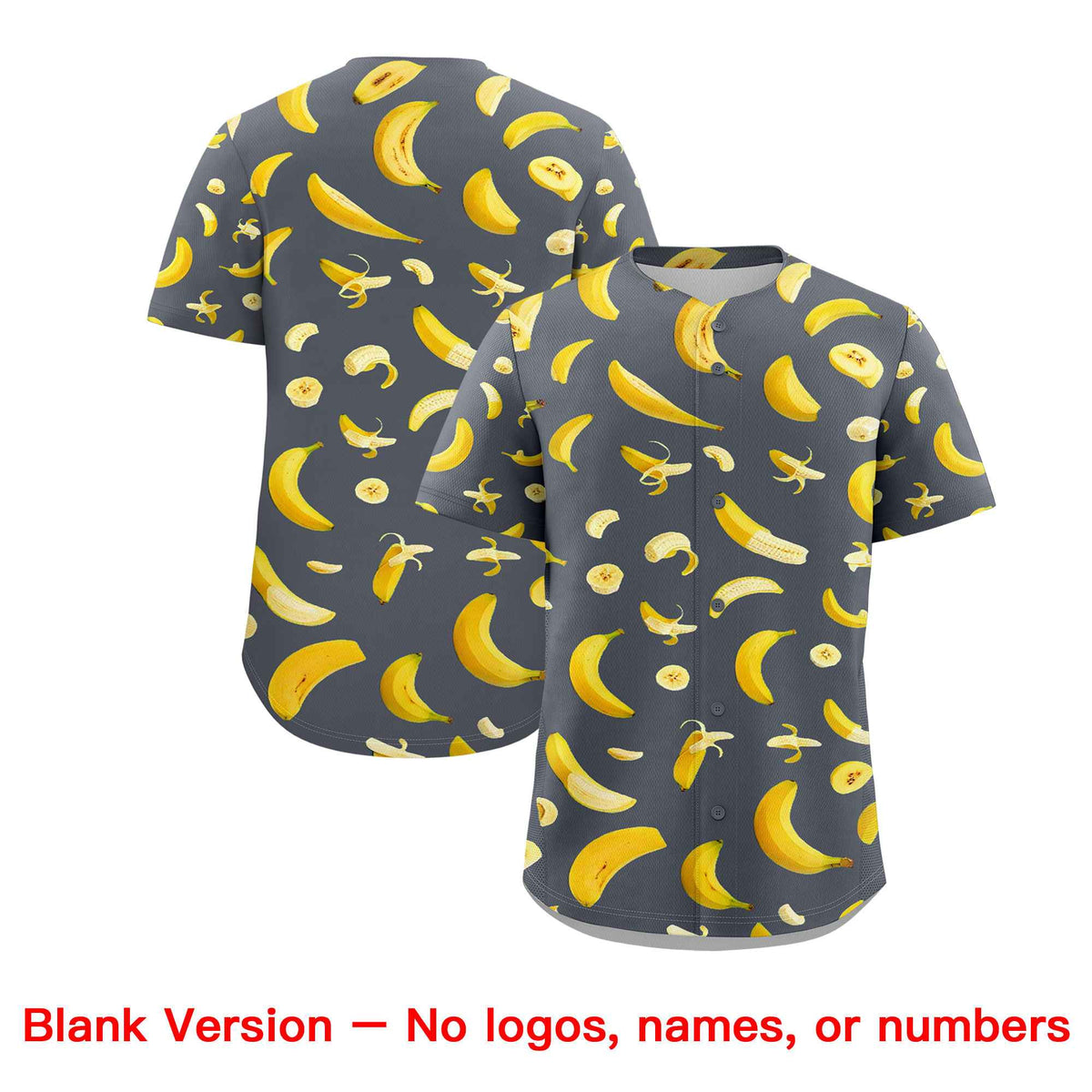 Custom Gray Banana Graffiti Pattern Fashion Authentic Baseball Jersey | Graffiti Pattern | Embroidery&amp;Dye-sublimation printing | KXKSHOP