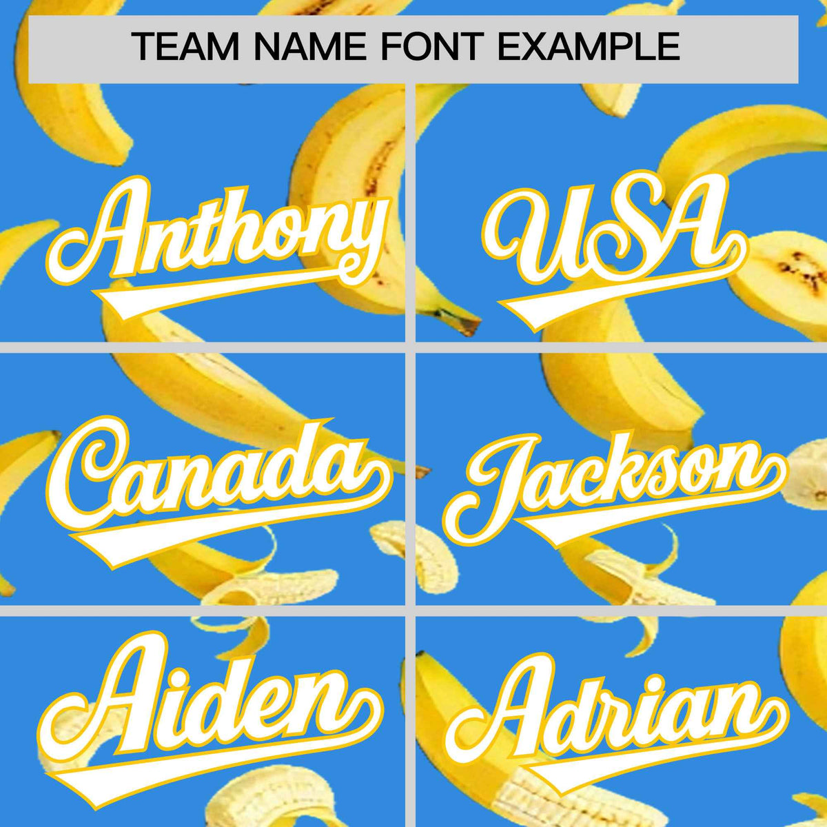 Custom Light Blue Banana Graffiti Pattern Fashion Authentic Baseball Jersey | Graffiti Pattern | Embroidery&amp;Dye-sublimation printing | KXKSHOP