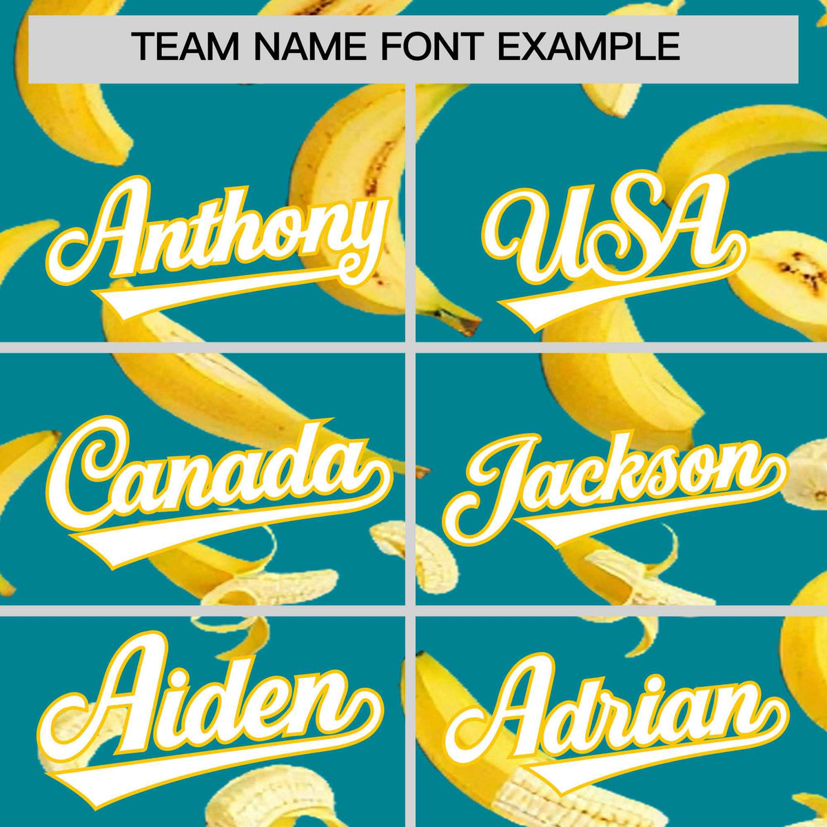 Custom Aqua Banana Graffiti Pattern Fashion Authentic Baseball Jersey | Graffiti Pattern | Embroidery&amp;Dye-sublimation printing | KXKSHOP