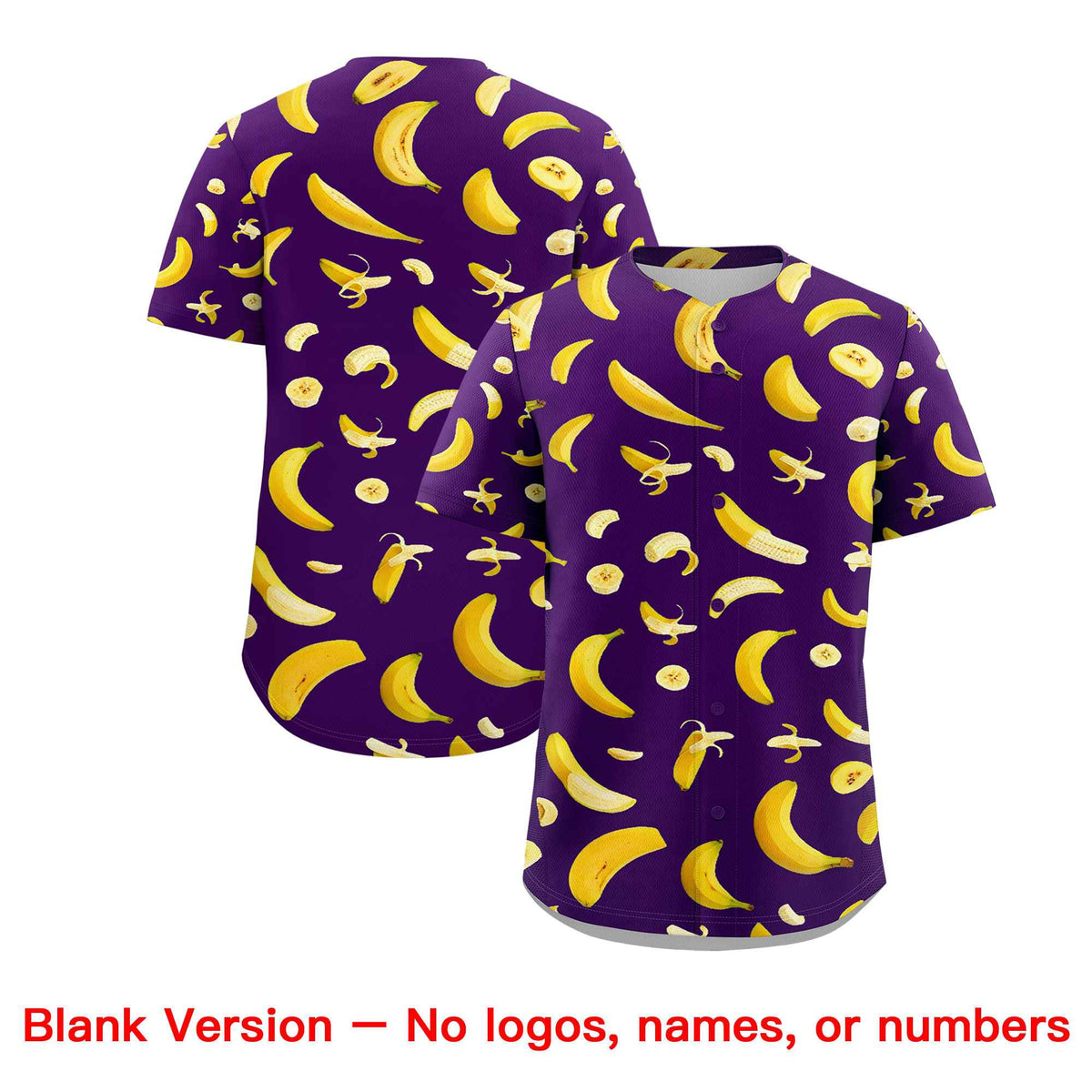 Custom Purple-02 Banana Graffiti Pattern Fashion Authentic Baseball Jersey | Graffiti Pattern | Embroidery&amp;Dye-sublimation printing | KXKSHOP
