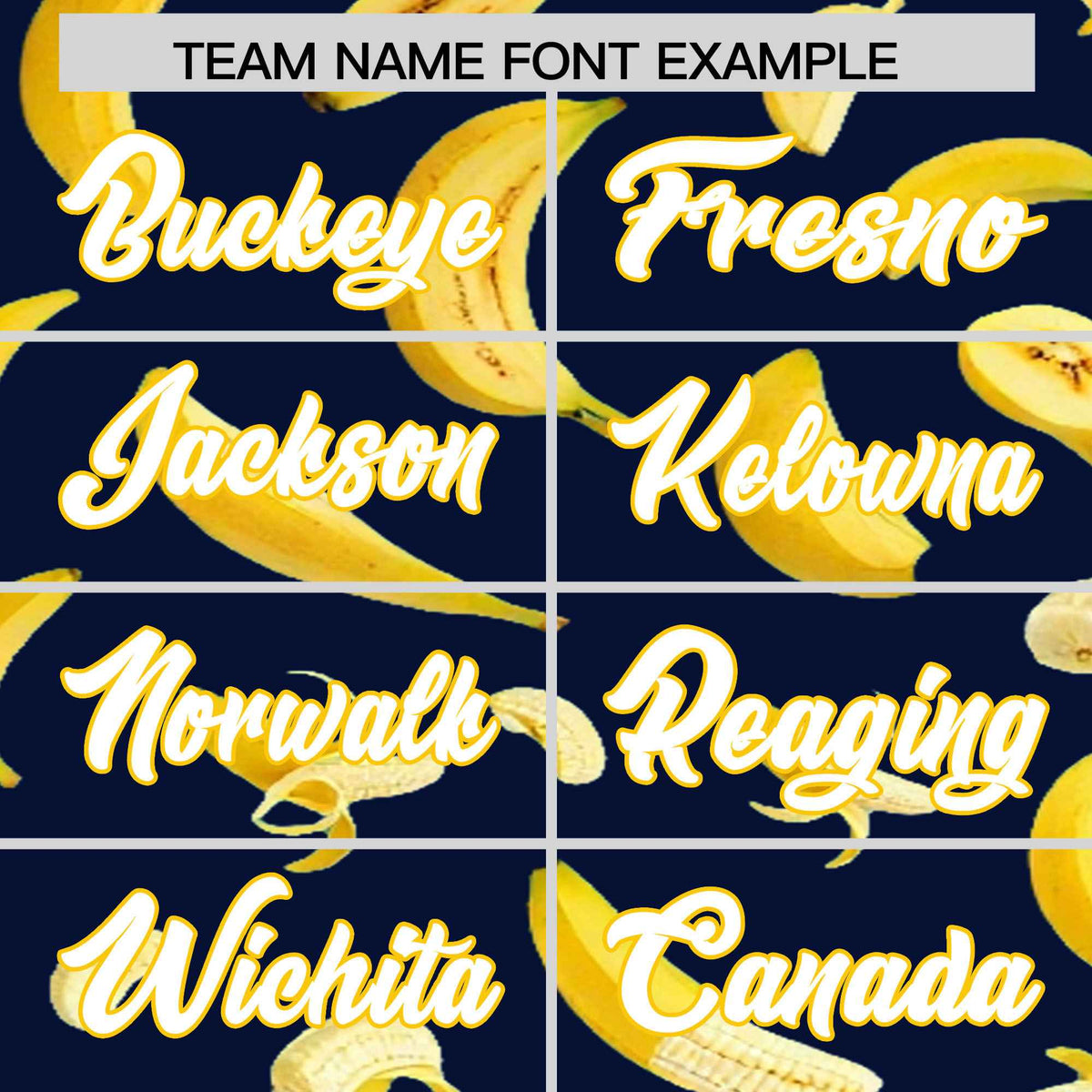 Custom Navy Banana Graffiti Pattern Fashion Authentic Baseball Jersey | Graffiti Pattern | Embroidery&amp;Dye-sublimation printing | KXKSHOP