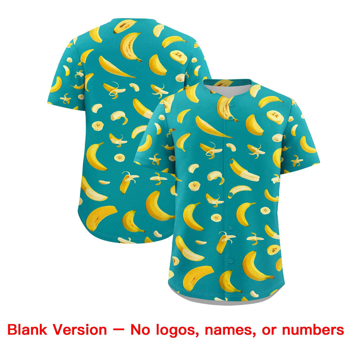 Custom Aqua Banana Graffiti Pattern Fashion Authentic Baseball Jersey | Graffiti Pattern | Embroidery&amp;Dye-sublimation printing | KXKSHOP
