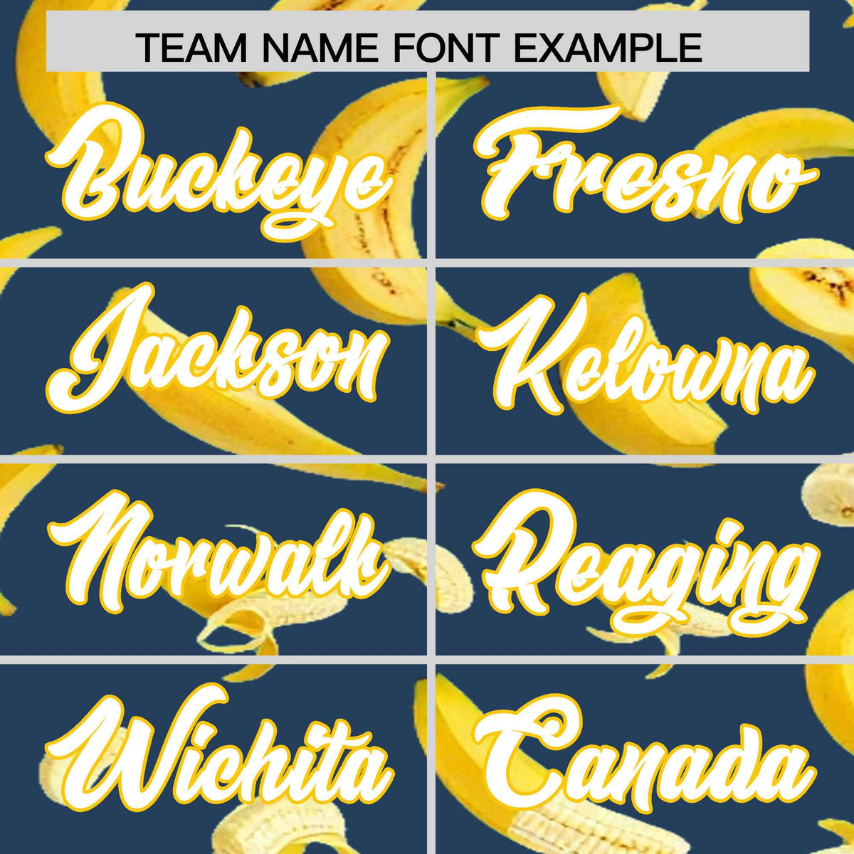 Custom Midnight Blue Banana Graffiti Pattern Fashion Authentic Baseball Jersey | Graffiti Pattern | Embroidery&amp;Dye-sublimation printing | KXKSHOP