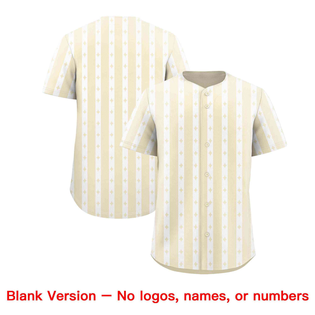 Custom Cream White Star Pattern Thick Stripes Baseball Jersey| KXKSHOP