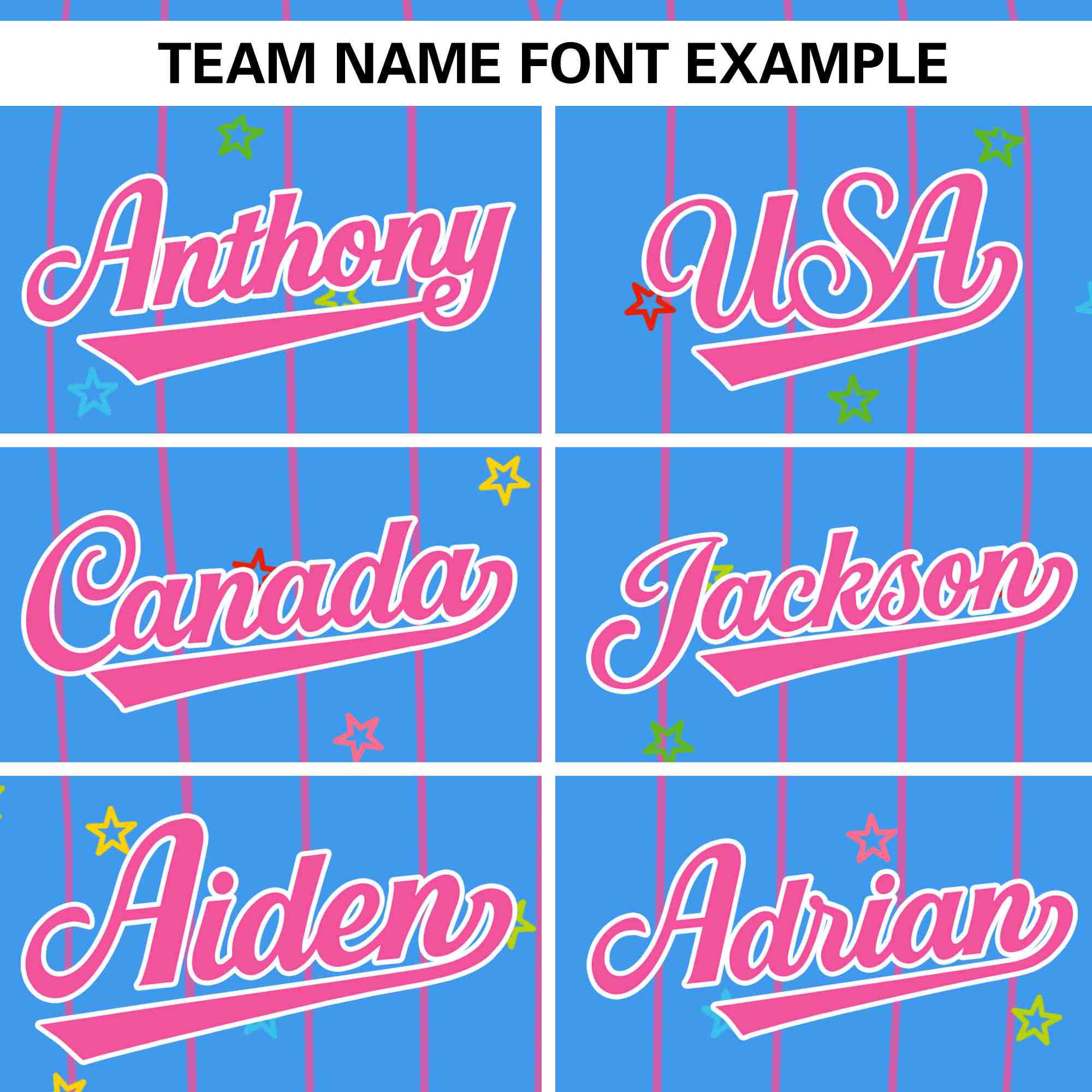 Custom Powder Blue Pink Stripe Fashion Personalized Star Pattern Authentic Baseball Jersey
