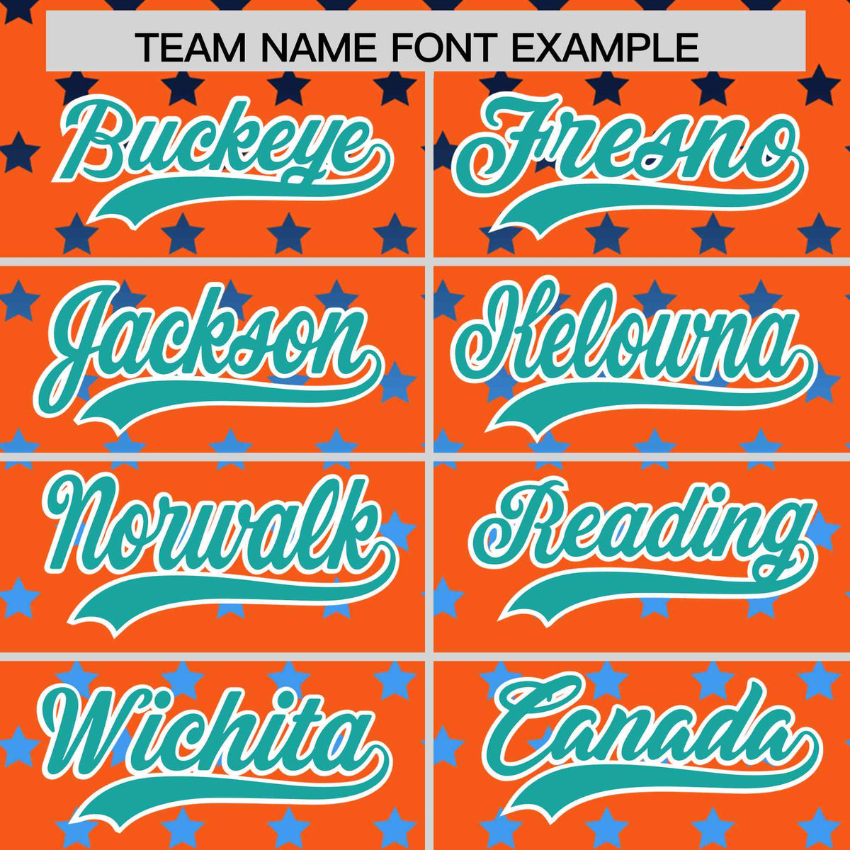 Custom Orange Aqua-White Raglan Sleeve Personalized Star Print Authentic Baseball Jersey