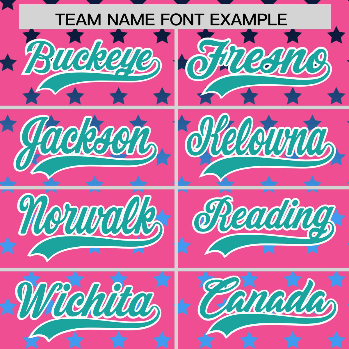 Custom Pink Aqua-White Raglan Sleeve Personalized Star Print Authentic Baseball Jersey